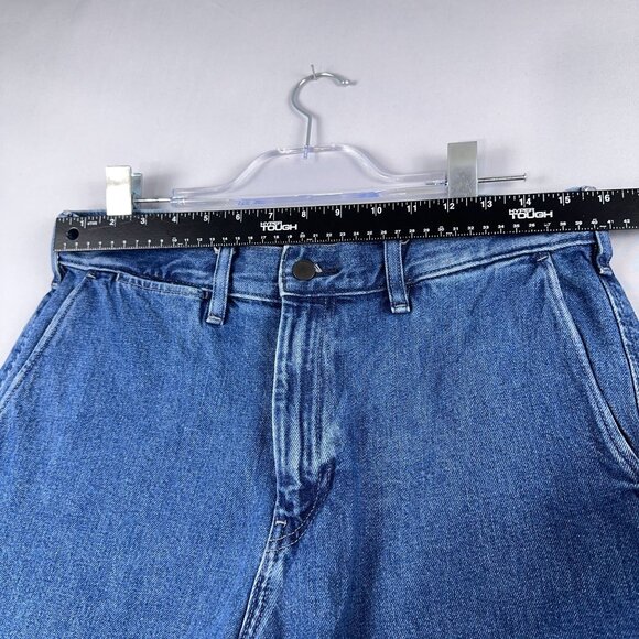 Uniqlo Trouser Straight Leg Jeans Womens Size 11 High Rise 100% Cotton Blue - Picture 8 of 13